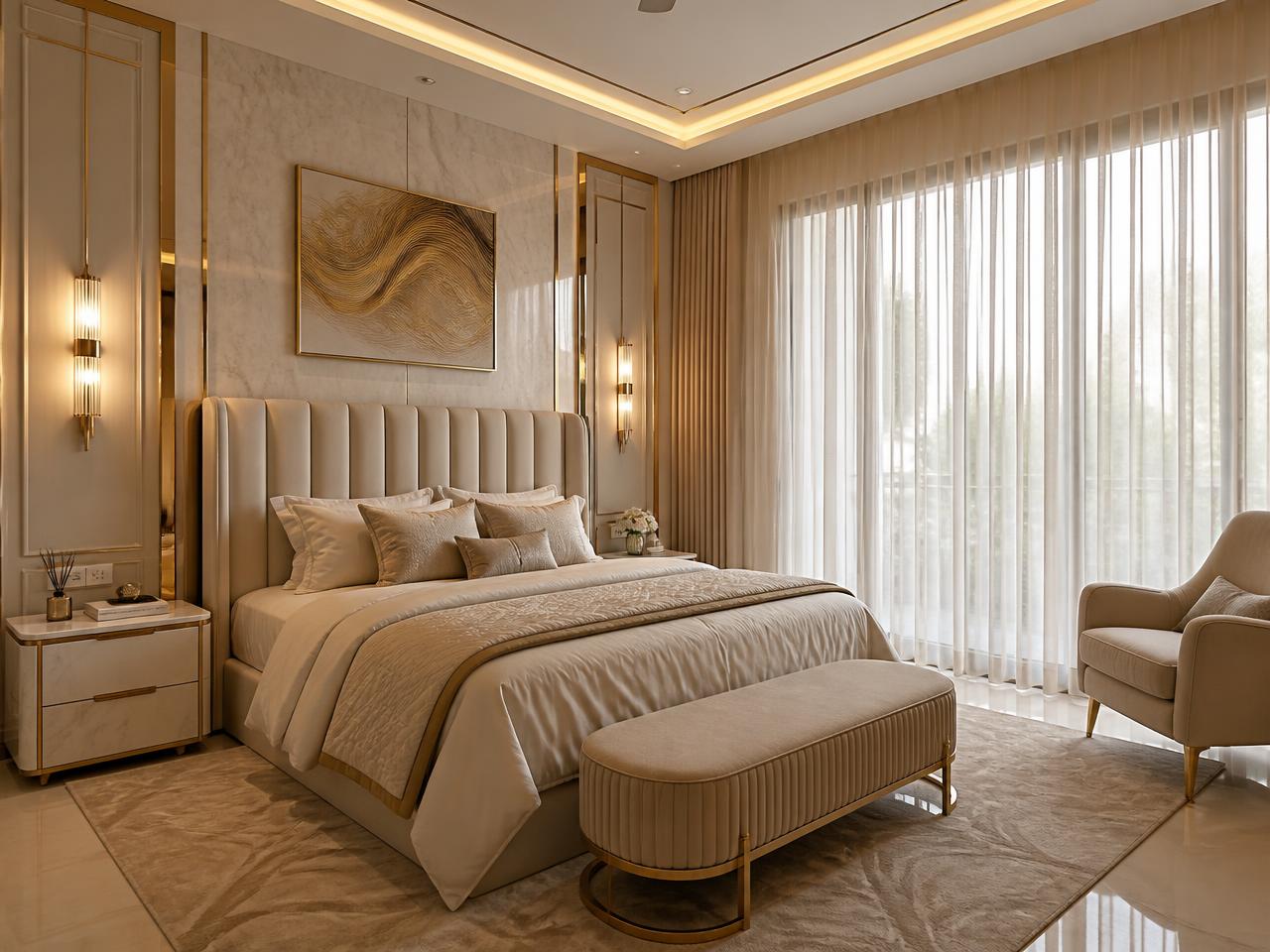 Champagne House — Master bedroom